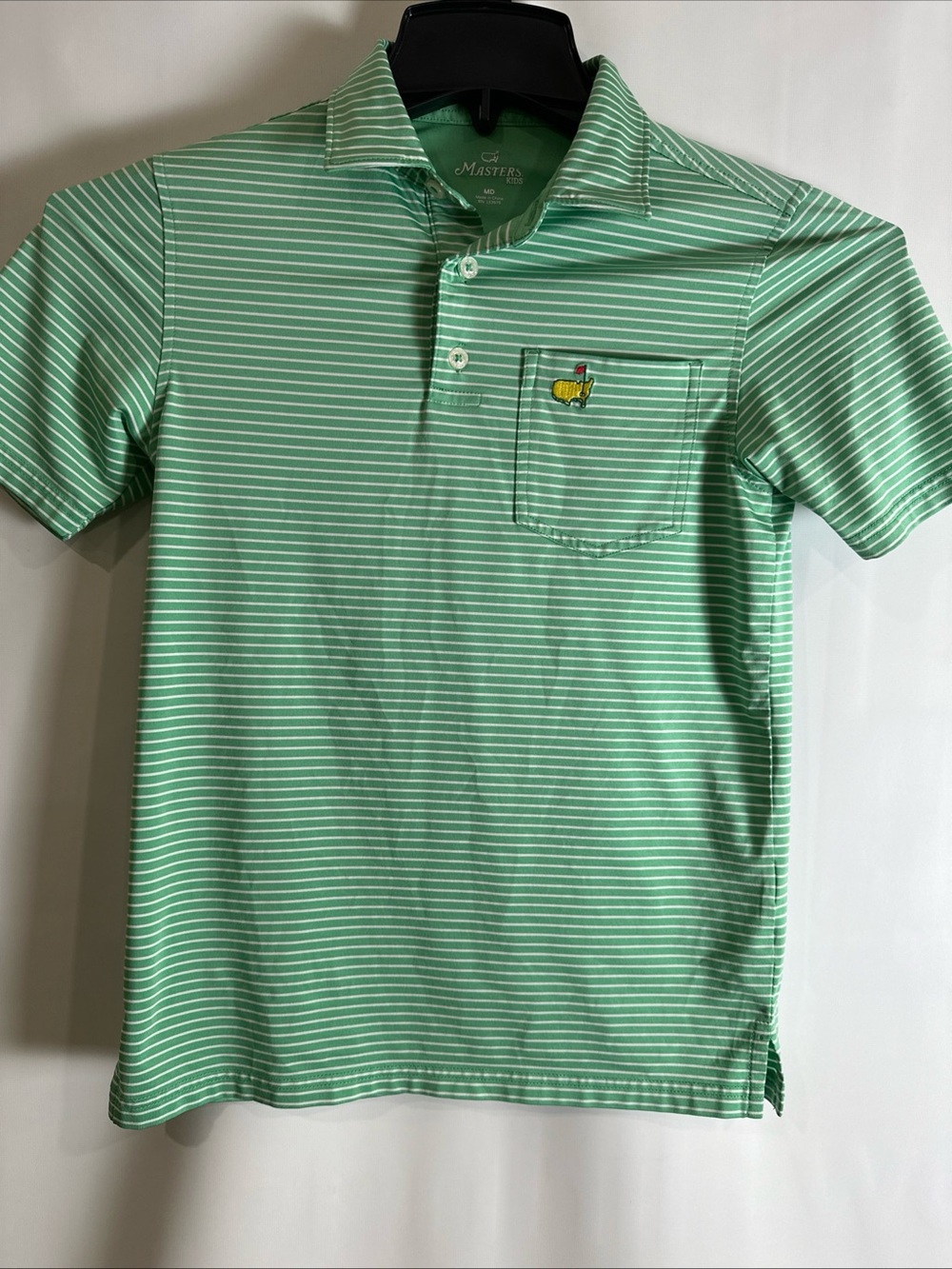 Masters Mint Green & White Striped Polo with Chest Pocket - Picture 2 of 4